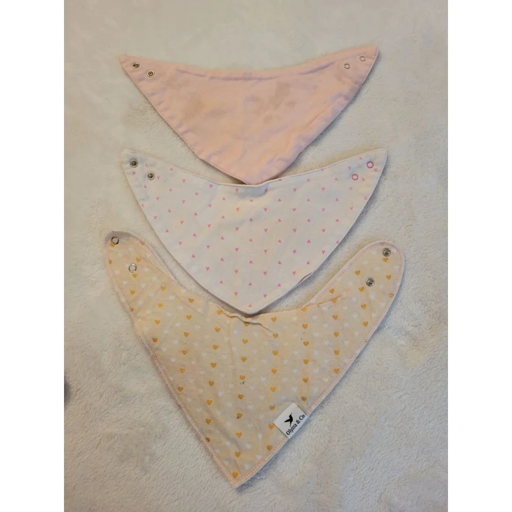 Baby Girl Accessories Bundle Bibs Bandanas Receiving Blankets
